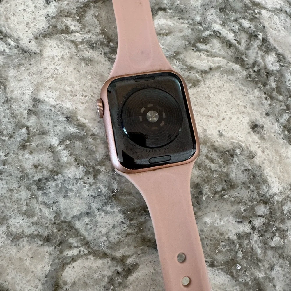 Apple Watch with Rose Pink Sport Band